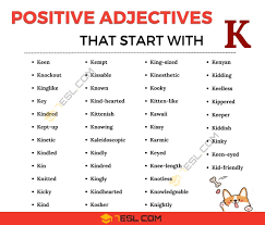 positive adjectives that start with k