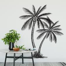 Large Coconut Tree Wall Decal Sticker