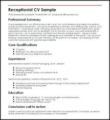 Resume Template Resume Examples For Receptionist Job Diacoblog Com