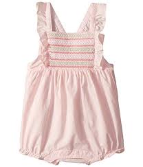 Janie And Jack Smocked Bubble One Piece Infant Dollface Pink