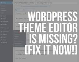 wordpress theme editor is missing fix