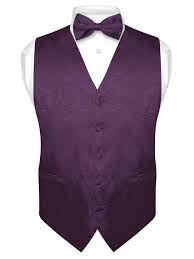 paisley design dress vest bow tie