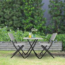 Grey Outdoor Rattan Garden Bistro Sets