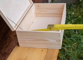 Unfinished Wood Box With Hinges