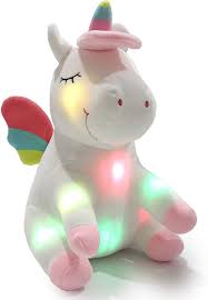 Amazon Com Athoinsu Light Up Unicorn Soft Plush Toy Led Stuffed Animals With Colorful Night Lights Glowing Birthday For Toddler Girls Women 12 Toys Games