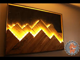 Led Wall Art Wood Mountain You