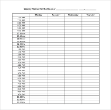 Hourly Calendar Template Excel Weekly Schedule Free Timesheet
