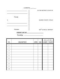 Government and defense will complete separate exhibit lists. Court Exhibit Template Fill Online Printable Fillable Blank Pdffiller