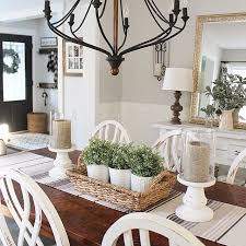 Be sure that the centerpiece is: I Love Our New Diy Chair Rail In Here We Did A Faux Board And Batten On The Low Farmhouse Dining Rooms Decor Farmhouse Dining Room Table Country Dining Rooms