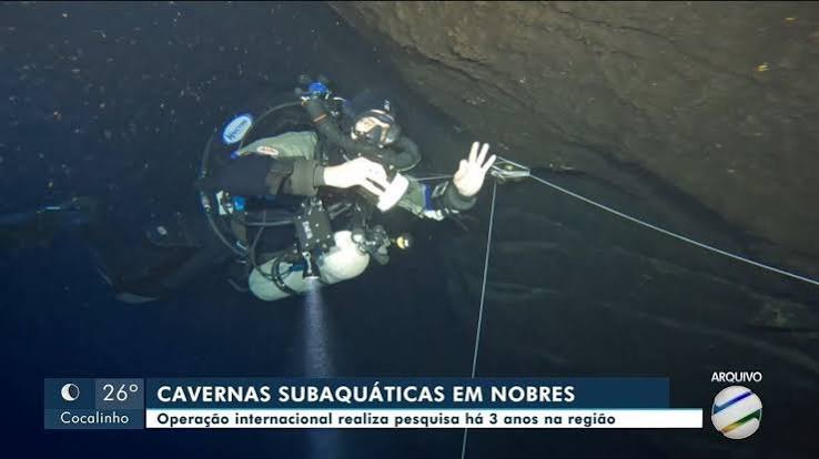 Operação internacional pesquisa cavernas submersas em Nobres