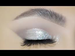 silver glitter eye makeup tutorial