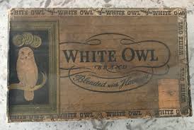 vine white owl cigar box in
