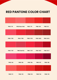 free red pantone color chart