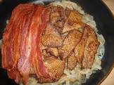 beef or pork liver  with bacon and onions  for 2