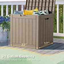 Tozey 31 Gal Gray Outdoor Box Deck