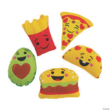Bulk 50 Pc. Valentine's Day Stuffed Happy Face Food Characters
