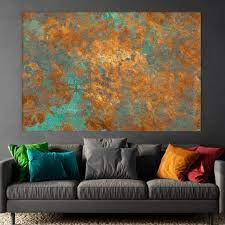 Canvas Print Large Oxidized Copper Wall