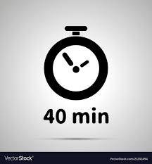 Forty Minutes Timer Simple Black Icon With Shadow Vector Image