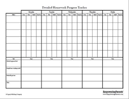 Detailed Homework Chart This Chart Is Best For Adolescents