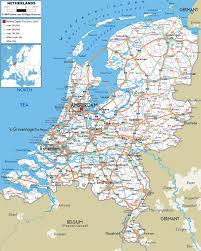 ¿cómo colorear el mapa de los países bajos? Paises Bajos Road Map Mapa De Carreteras De Los Paises Bajos Europa Occidental Europa