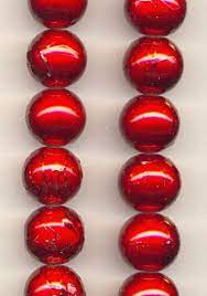 12mm Red Glass Beads 0193 22