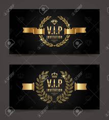 Vip Golden Invitation Template Type Design With Crown Laurel