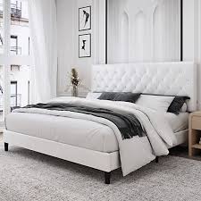 Homfa Queen Size Bed Faux Leather