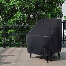 Tudomro 8 Pcs Black Outdoor Chair Cover