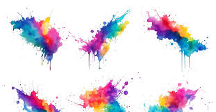 Colorful Rainbow Paint Ink Splash