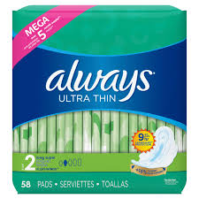 Always Ultra Thin Size 2 Super Pads With Wings Unscented 58