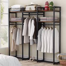 The effect of this means that a new product is going to go out first. Buy Tribesigns Freestanding Closet Organizer 75 Inch Heavy Duty Garment Rack For Hanging Clothes Large Open Wardrobe Closet With Hanging Rods Rustic Online In Indonesia B08v4s2mcp