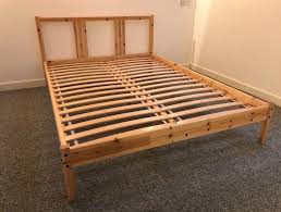 wooden pine double bed frame ikea