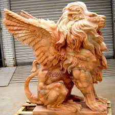 Winged Lion Statue Gargoyle Garden