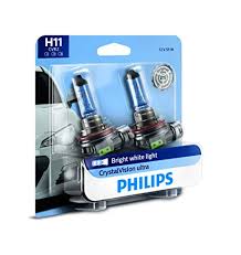 Philips H11 Crystalvision Ultra Upgrade Bright White Headlight Bulb 2 Pack