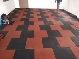 black synthetic rubber flooring at rs