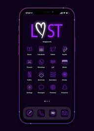 free purple neon app icons