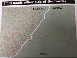 Of finland's three land borders, the border with russia is the only one with enforced border checks. Road Network Either Side Of Finnish Russian Border Mapporn