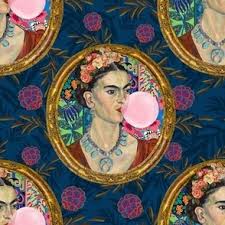 frida kahlo lover fabric wallpaper and