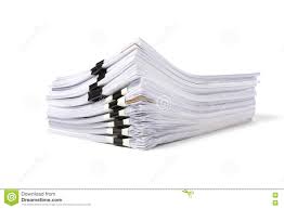 Stack Of Business Papers Isolated Stock Image Image Of