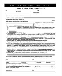 sle offer to purchase real estate