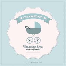 Baby Boy Announcement Card Vector Free Download