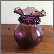 Vintage Blenko Amethyst Art Glass Vase