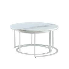 Monique lift top coffee table $ 699. Inspired Home Marley 2 Piece 31 In Silver Gray Medium Round Stone Coffee Table Set With Nesting Tables Ct131 24ws Hd The Home Depot