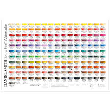 Daniel Smith Watercolor Paint Printed Color Chart