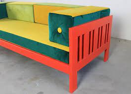 Califfo Sofa In Wood And Velvet