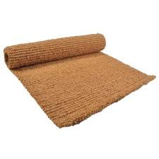 brown rectangular plain coir carpet