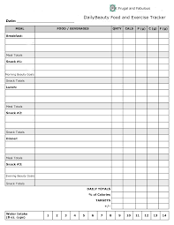 Beauty Food And Exercise Tracker Food Journal Printable