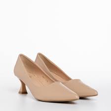 Pantofi dama bej din piele ecologica Esther - Kalapod