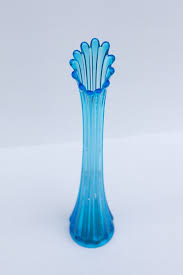 Vintage Blue Glass Vase Vintage Vase