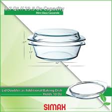 24oz Casserole Dish With Lid Glass